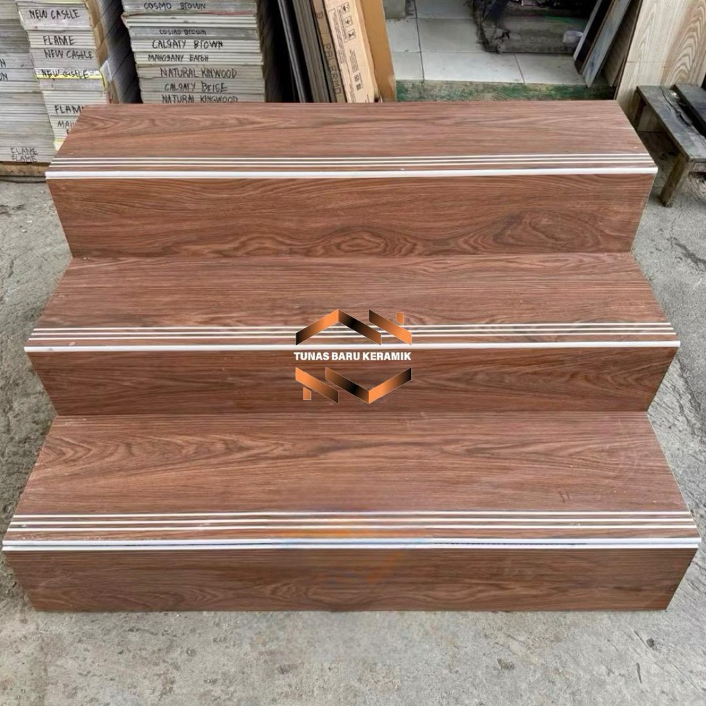 Granit tangga stepnosing 30x80 20x80 | 30x90 20x90 | 30x100 20x100 | 30x120 20x120 Motif kayu | Matt