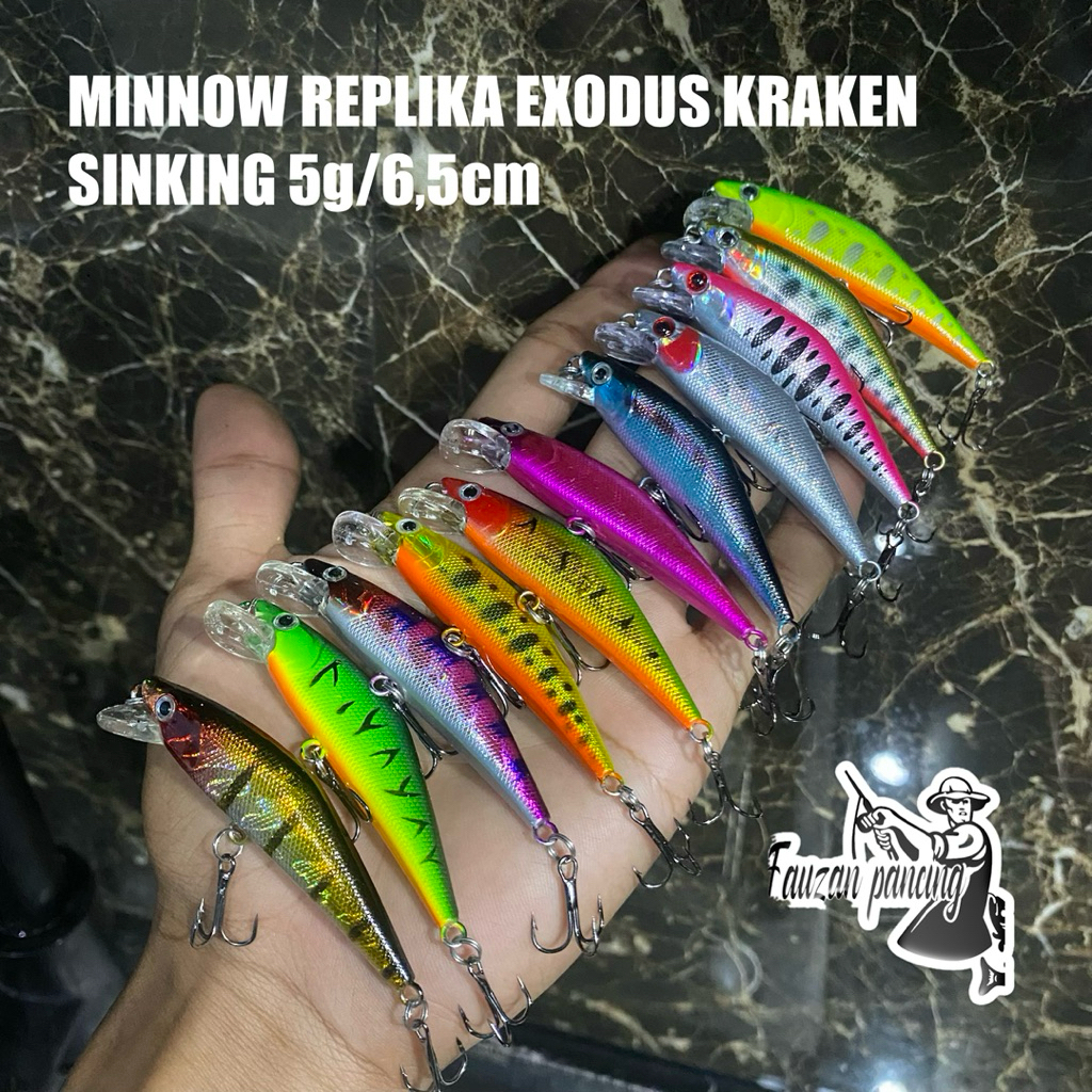 MINNOW REPLIKA EXODUS KRAKEN 5g/6,5cm/Umpan mainan sinking 5g/umpan mainan sinking kraken Kw