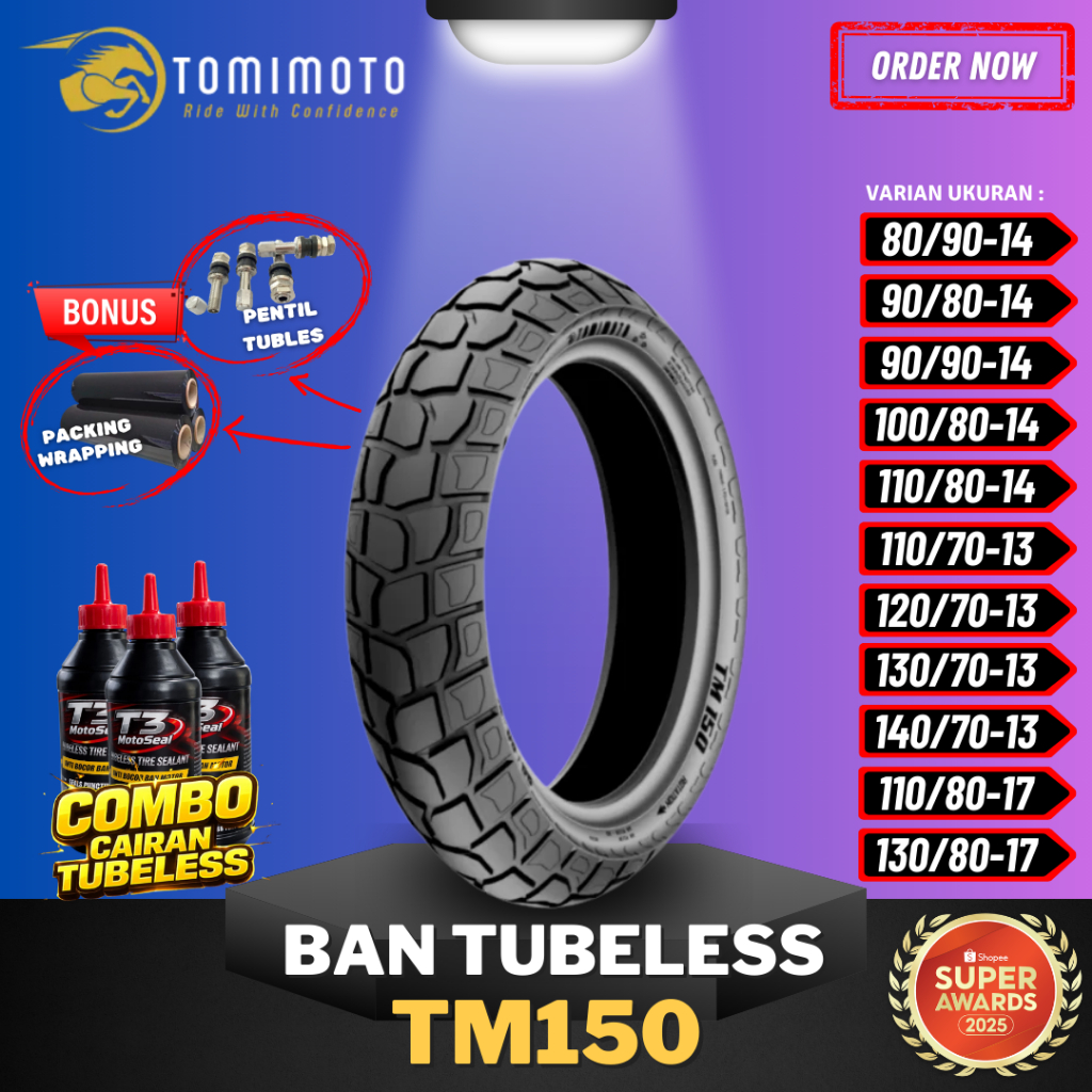 [READY COD] BAN TOMIMOTO RING 14 TM150 / BAN TOMIMOTO RING 13 ON/OFF ROAD ( 80/90-14 / 90/90-14 / 90