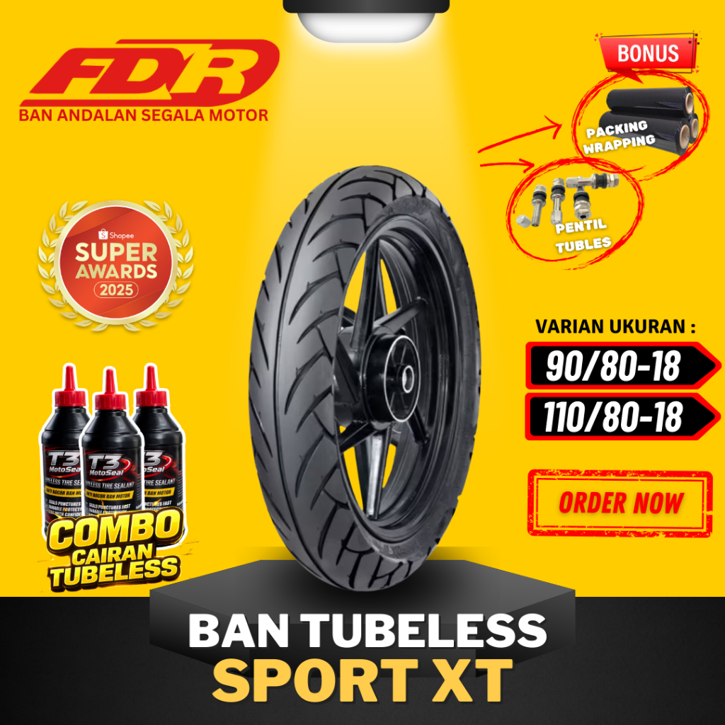 [READY COD] BAN FDR SPORT XT RING 18 / BAN FDR TUBELESS SPORT XT  ( 90/80-18 / 110/80-18 ) BAN FDR T