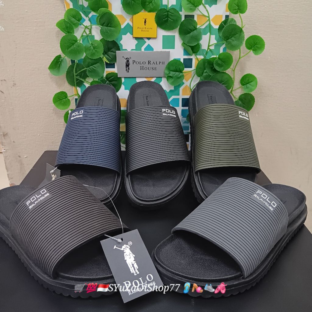 [Bisa COD/100% Original/Art RICARDO 01] Sandal Pria POLO RALPH HOUSE/Sandal Casual Pria/Sandal Slide