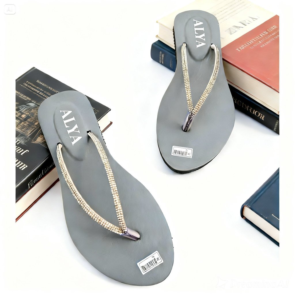 Sandal Jepit Fashion Wanita Simple Mewah - Sandal Wanita Elegan Tali Bling Flat Santai