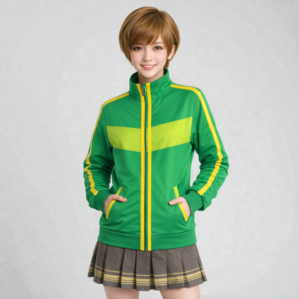 Jaket Tracktop Chie Satonaka Persona 4 Cosplay Anime Bahan Halus Lembut Tebal Bisa Request Custom