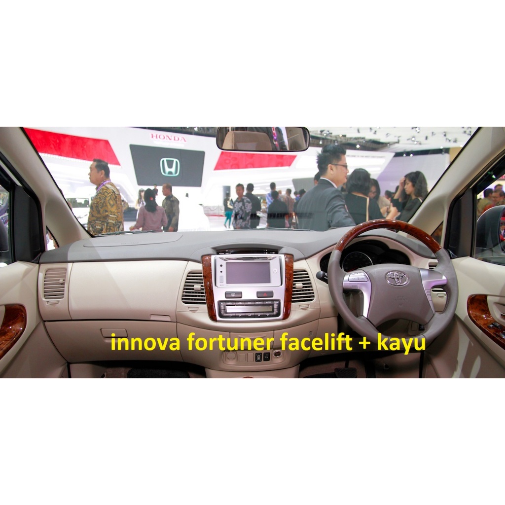 cover setir original leather khusus toyota innova  dan fortuner vnt 2012-2016 warna beige aksen kayu