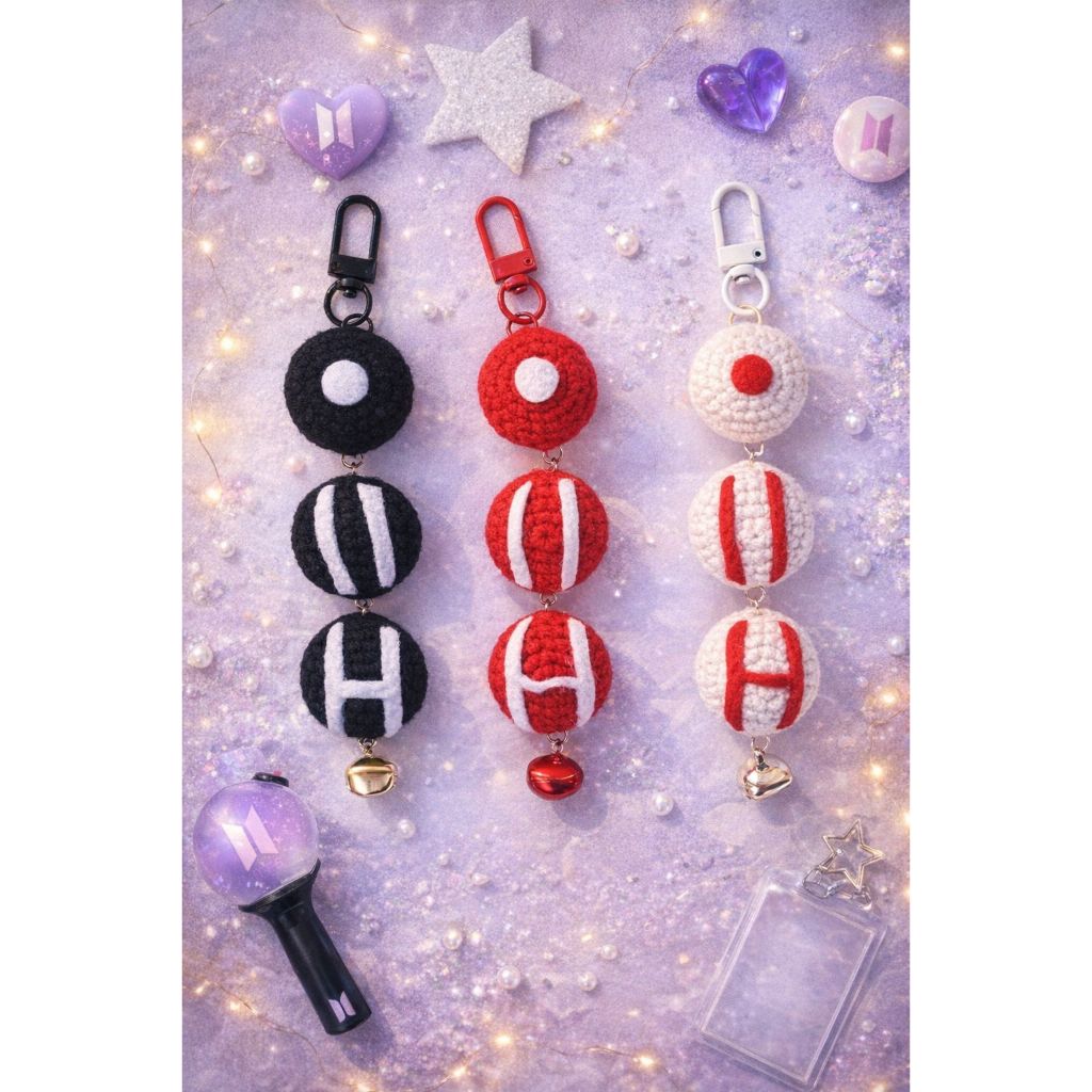 BTS ARIRANG LOGO KEYCHAIN / CROCHET KEYCHAIN / GANTUNGAN KUNCI RAJUT