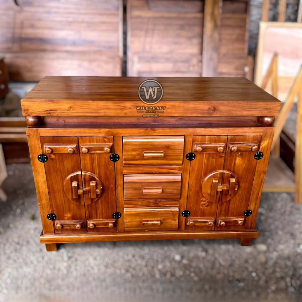 BUFET KOBOI - BUFET KAYU JATI MINIMALIS - MEJA TV MINIMALIS - KABINET MEJA TV MINIMALIS