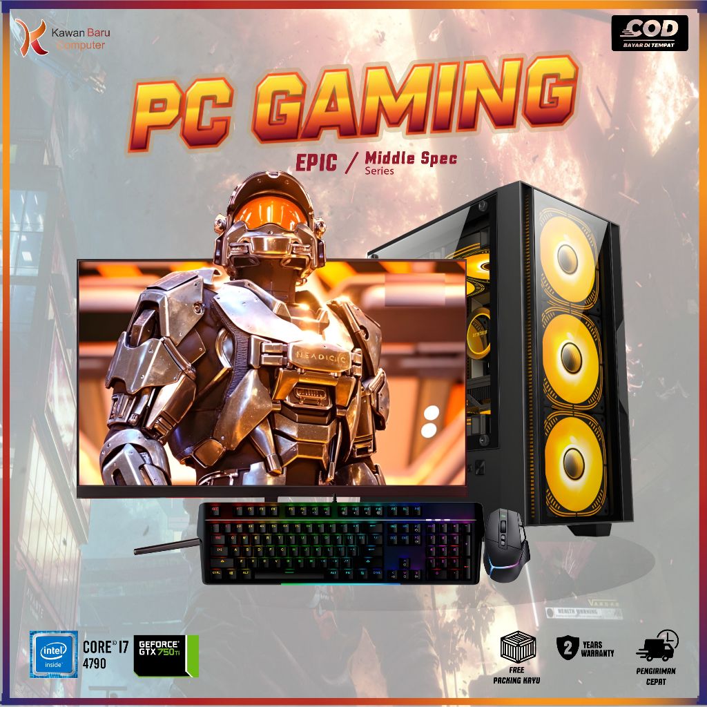 PC Rakitan Live Streaming Editing Full Set Murah Lengkap Intel Core i7 4790 RAM 16GB SSD 256GB HDD 5