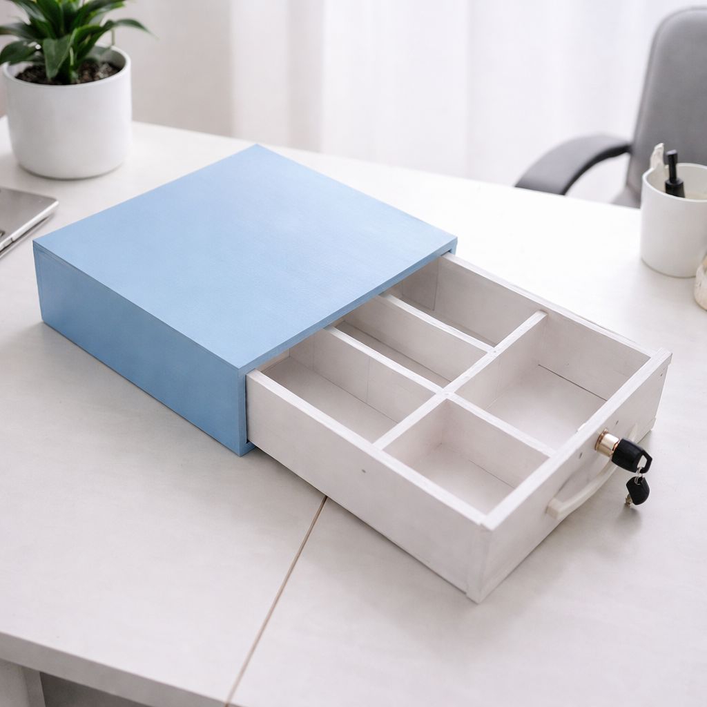 Laci Sekat 5 Laci Kasir Drawer Laci  Penyimpanan Uang Sementara Free kunci 30x30cm