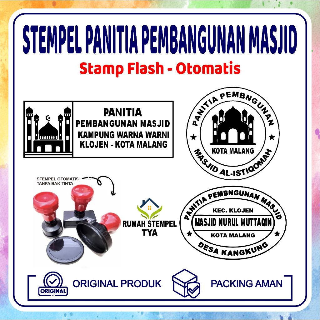Stempel Panitia Pembangunan Masjid Custom / Stempel Otomatis Panitia Masjid Siap Pakai