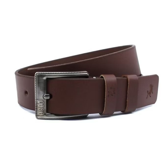 Belt Kulit B424NBRN Belt Pria Gesper Ikat Pinggang Sabuk Pria Original Lois