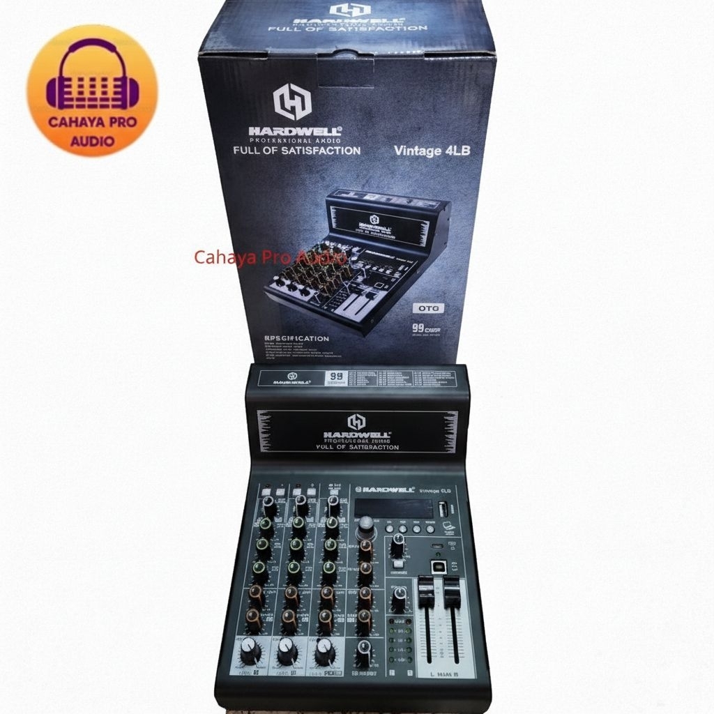 Mixer Hardwell Vintage 4LB Original Profesional Mixer 4 Channel Input 2 Mono 2 Stereo Bluetooth 99 D