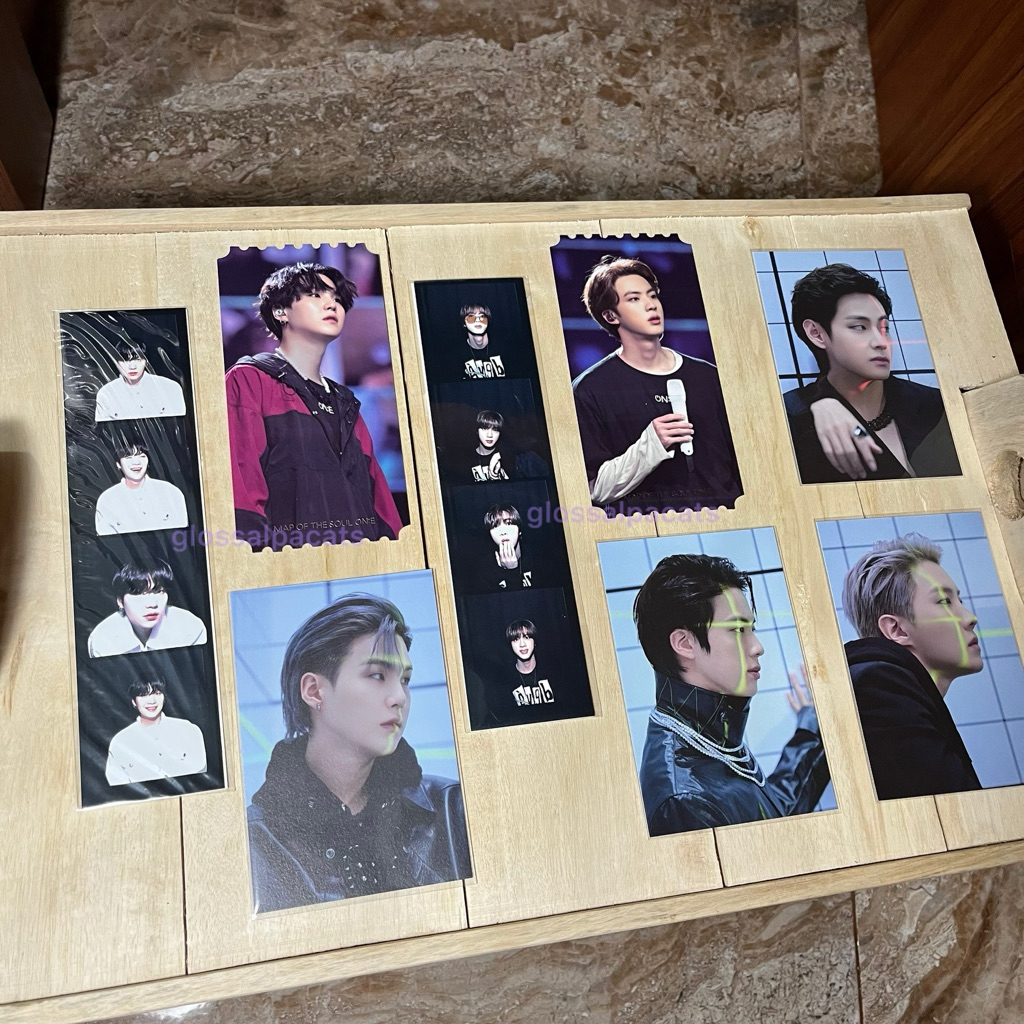 aab yoonjin yoongi suga seokjin jin photostrip film strip ticket holder holo mini poster postcard