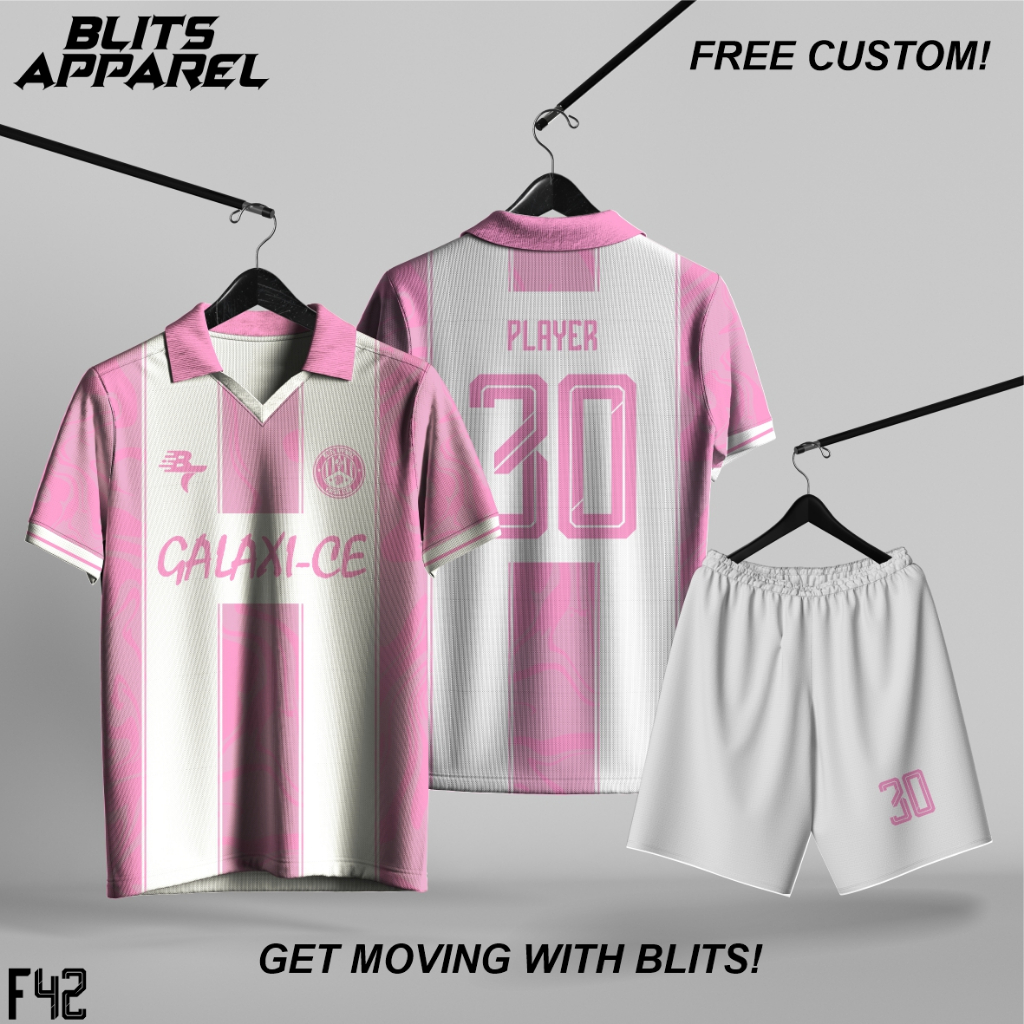 JERSEY FUTSAL / JERSEY KELAS  PINK PUTIH FREE CUSTOM NAMA NOMOR LOGO & SPONSOR