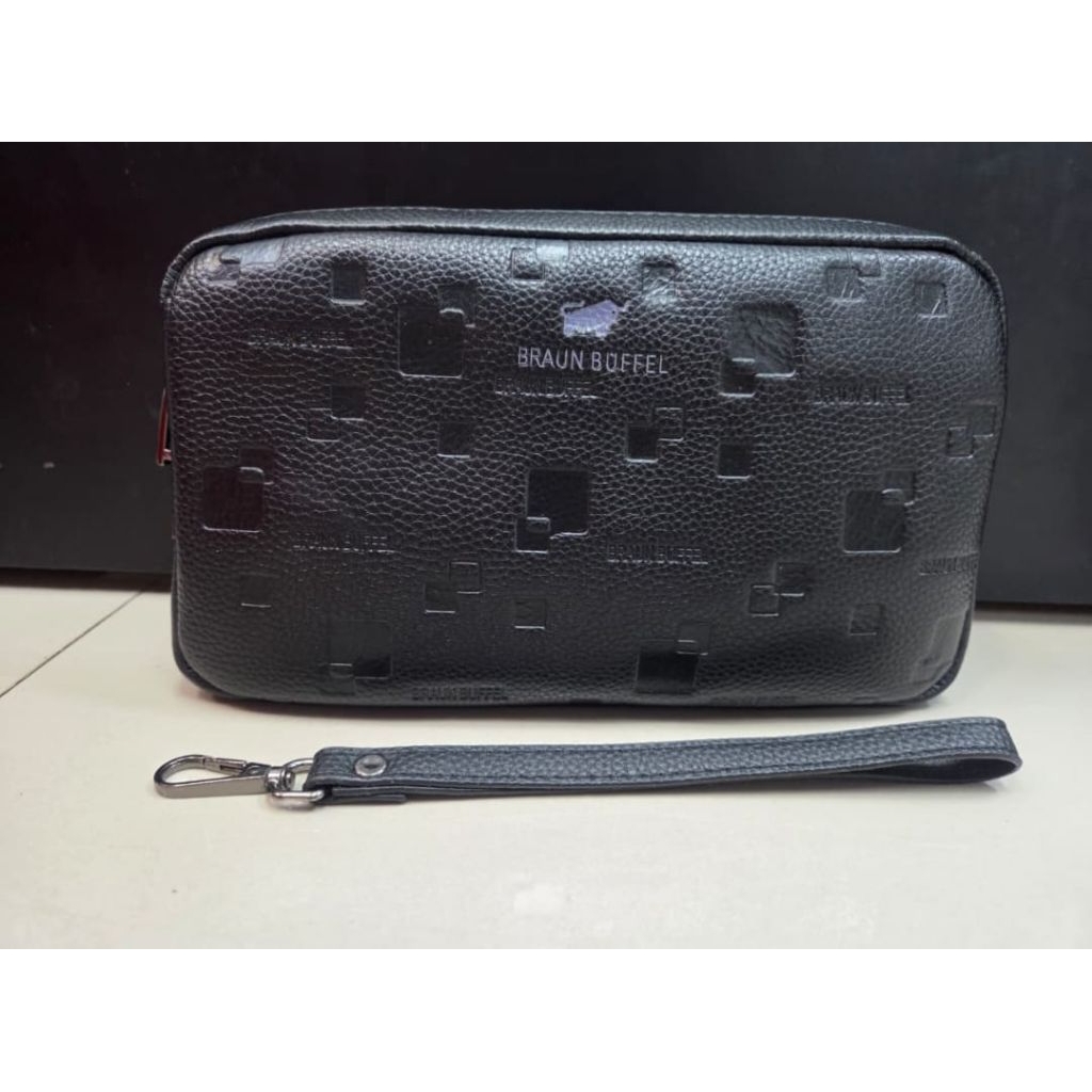 Tas handbag pria braun buffel kulit asli pouch