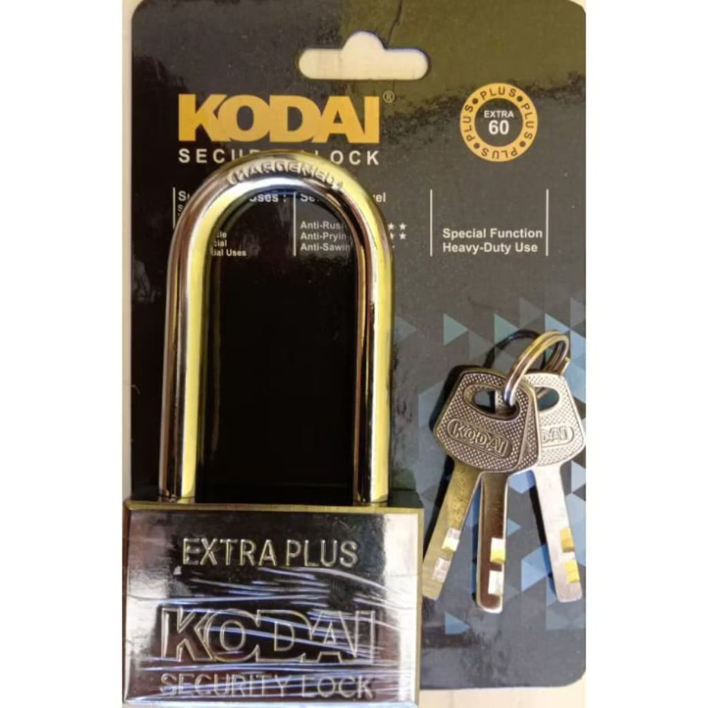 KODAI Gembok Pagar Rumah 3 Anak Kunci - Gembok Anti Maling - Gembok Leher Pendek Dan Panjang