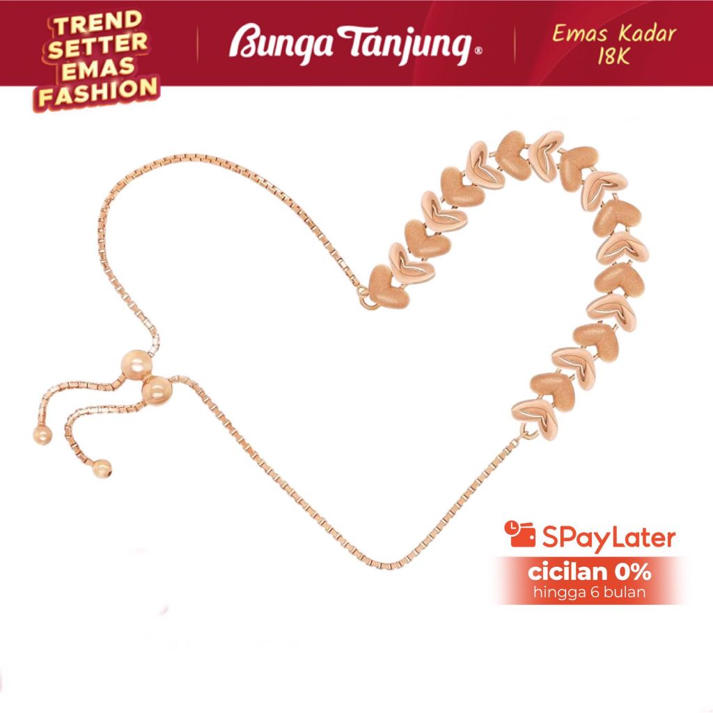 GELANG GOLDEN LOVE B SERIES - SDW GOLD - EMAS 18K BUNGA TANJUNG GOLD