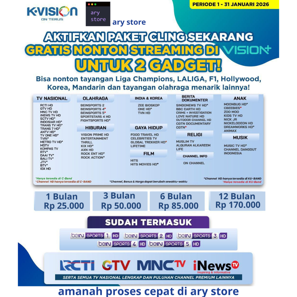 PROMO Paket Cling K Vision