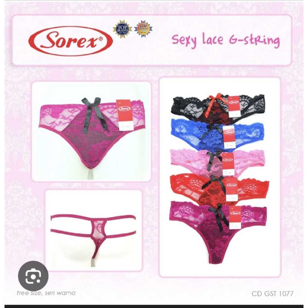 Celana Dalam G String Sorex-1077 Lace Red
