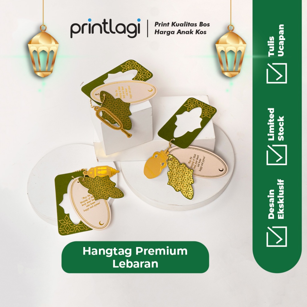 Hang tag Foil Premium Idul Fitri 2026 / Souvenir Gift  Idul Fitri / Hang tag Parcel Lebaran