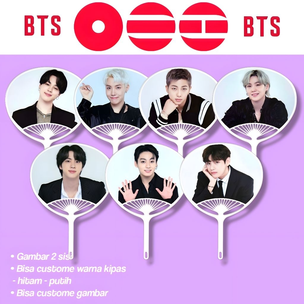 Kipas Uchiwa BTS - Kipas BTS WORD TOUR - Kipas Bangcan - Kipas Army - Kipas kpop - Mercendez Kpop