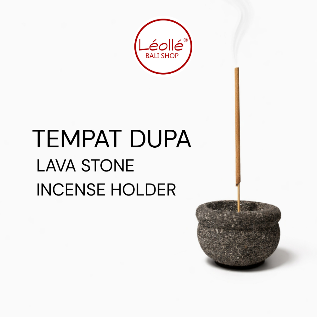 Leolle Bali Tempat Dupa Batu Vulkanik Lava Stone Handmade – Incense Holder Unik Natural, Tempat Baka