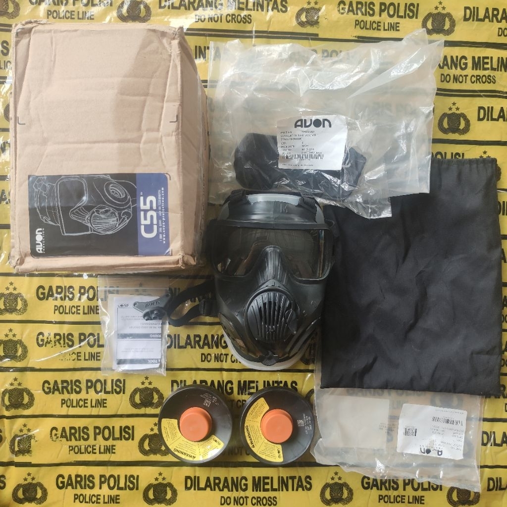 Avon C50 Gas Mask US Military Law Enforcement Full Set Dual Double Filter