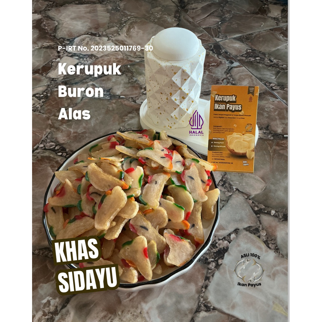 Kerupuk Mentah Bentuk Buron Alas - Kerupuk Ikan Payus Khas Sidayu Gresik