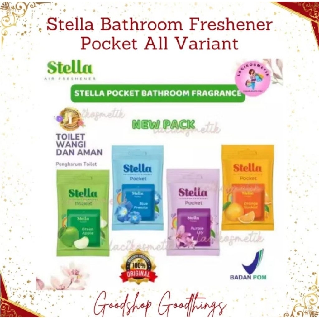 Stella Pocket Bathroom 10gr - Slim Gel Technology, Aroma Segar, Tahan Lama