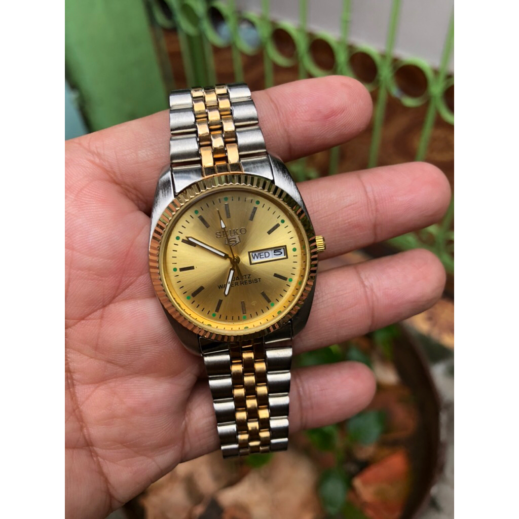SEIKO 5 quartz klasik normal semua elegan klasik ada tanggal hari