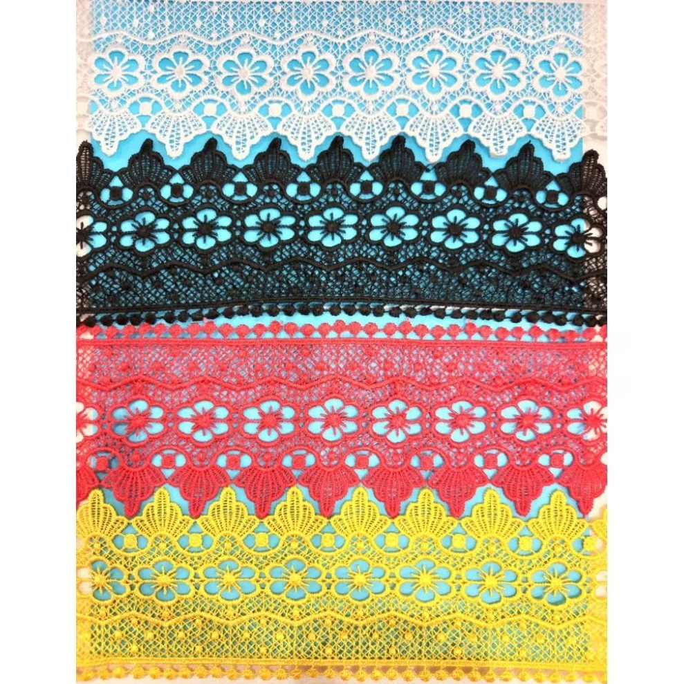 ( METERAN ) Renda Gipper CRI 10636/renda mukena lebar/renda katun/renda gamis