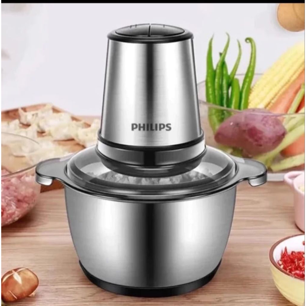 Chopper/Blender Philips Original Terlaris Stainless Penggiling Daging Serbaguna Multifungsi Bisa COD