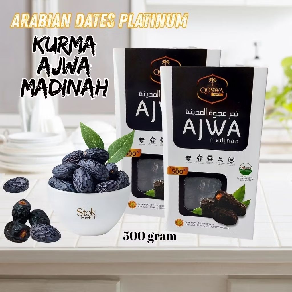 Kurma Ajwa Madinah Qoswa 500 Gram Kurma Nabi Kurma Qoswa Kemasan Wrap Higienis Kurma Organic Sehat