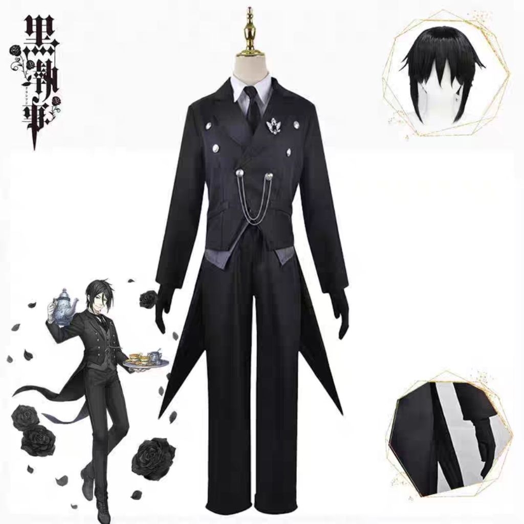 [PO] Sebastian costume cosplay anime black butler pelayan deault