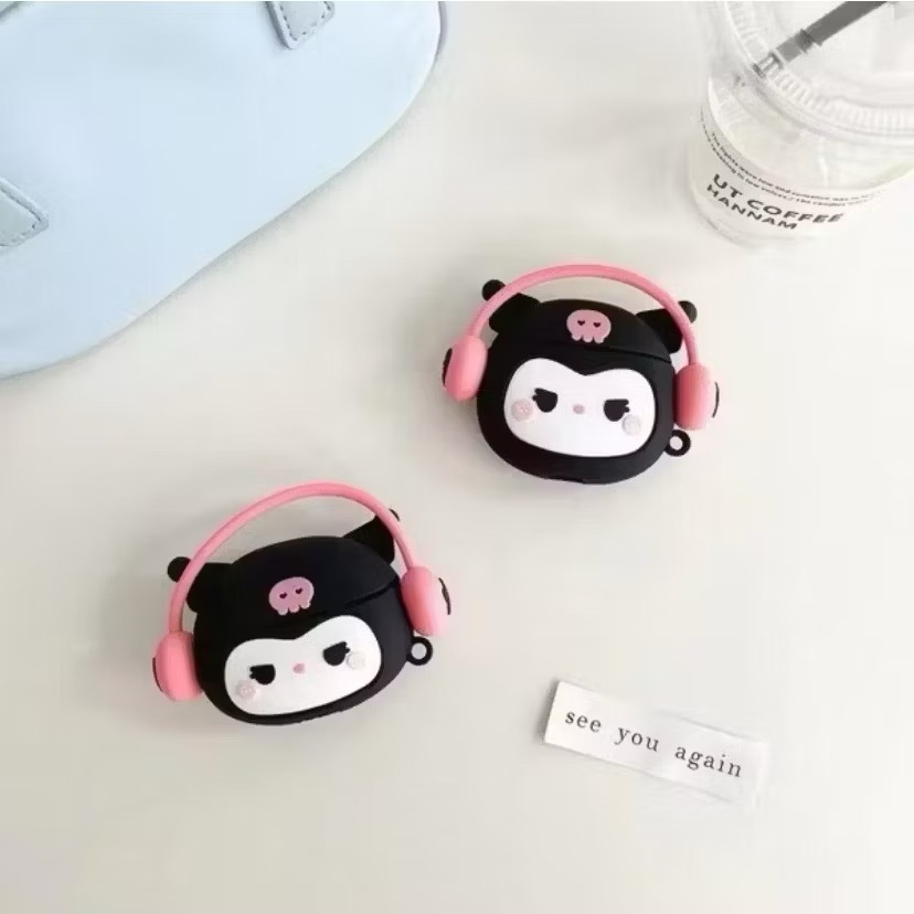 Case AirPods Cutie Blank Pink Kuromi Baru, Desain Kartun, Warna Pink