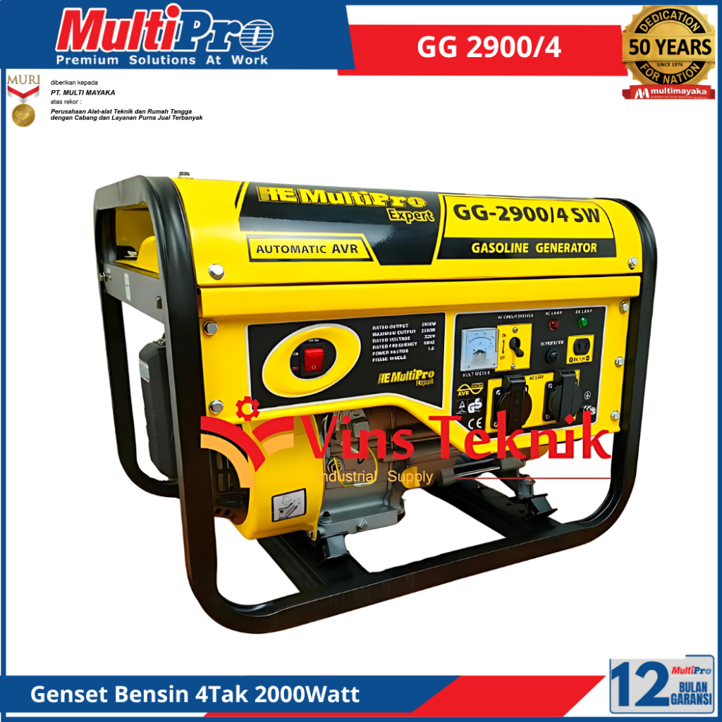 Multipro GG2900/4 Mesin Genset Listrik Genset Bensin Generator Genset 2.200Watt GG 2900/4