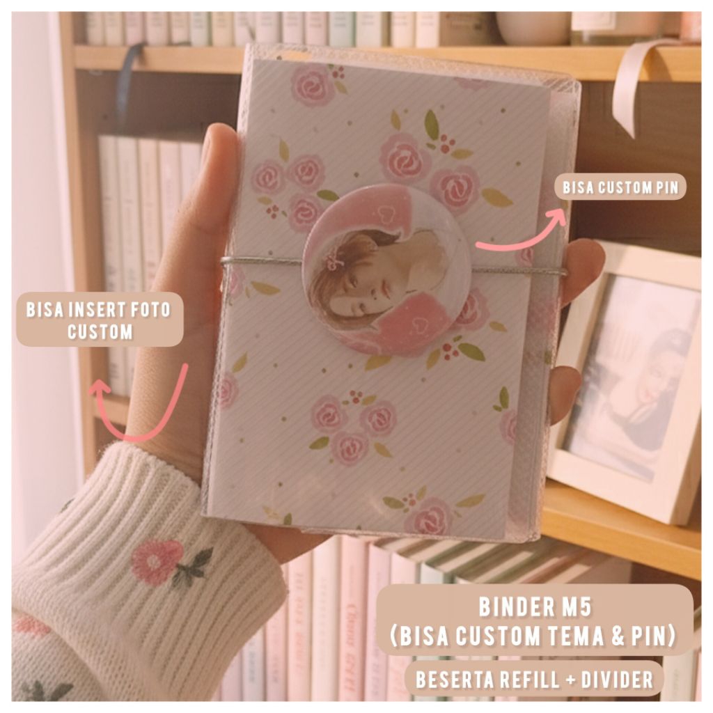 Binder M5 5 Hole Bisa Custom Tema binder beserta isi binder dan pembatas | custom pin dan foto cover