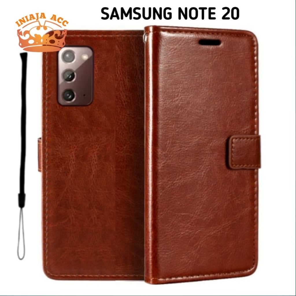 CASE SAMSUNG NOTE 20 LEATHER CASE SARUNG HP DOMPET KULIT FLIP COVER CASE BUKA TUTUP KESING DOMPET