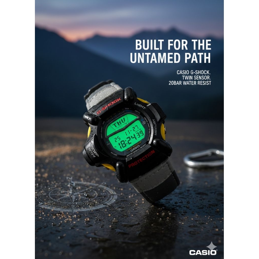 G-Shock DW9100 Rise man Vintage Original Triple Sensor Water Resistance Shock Resist