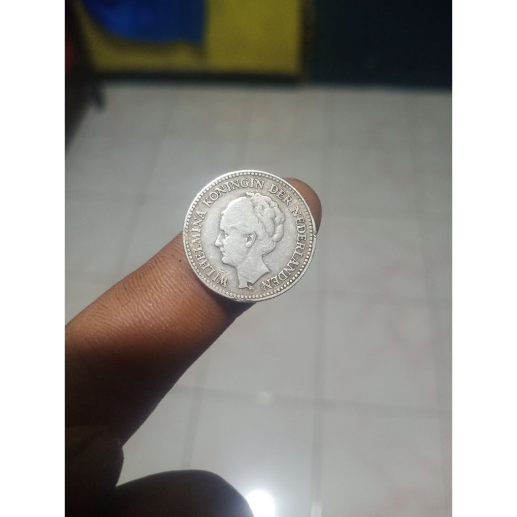 uang koin asli perak, belanda 1/2 Gulden