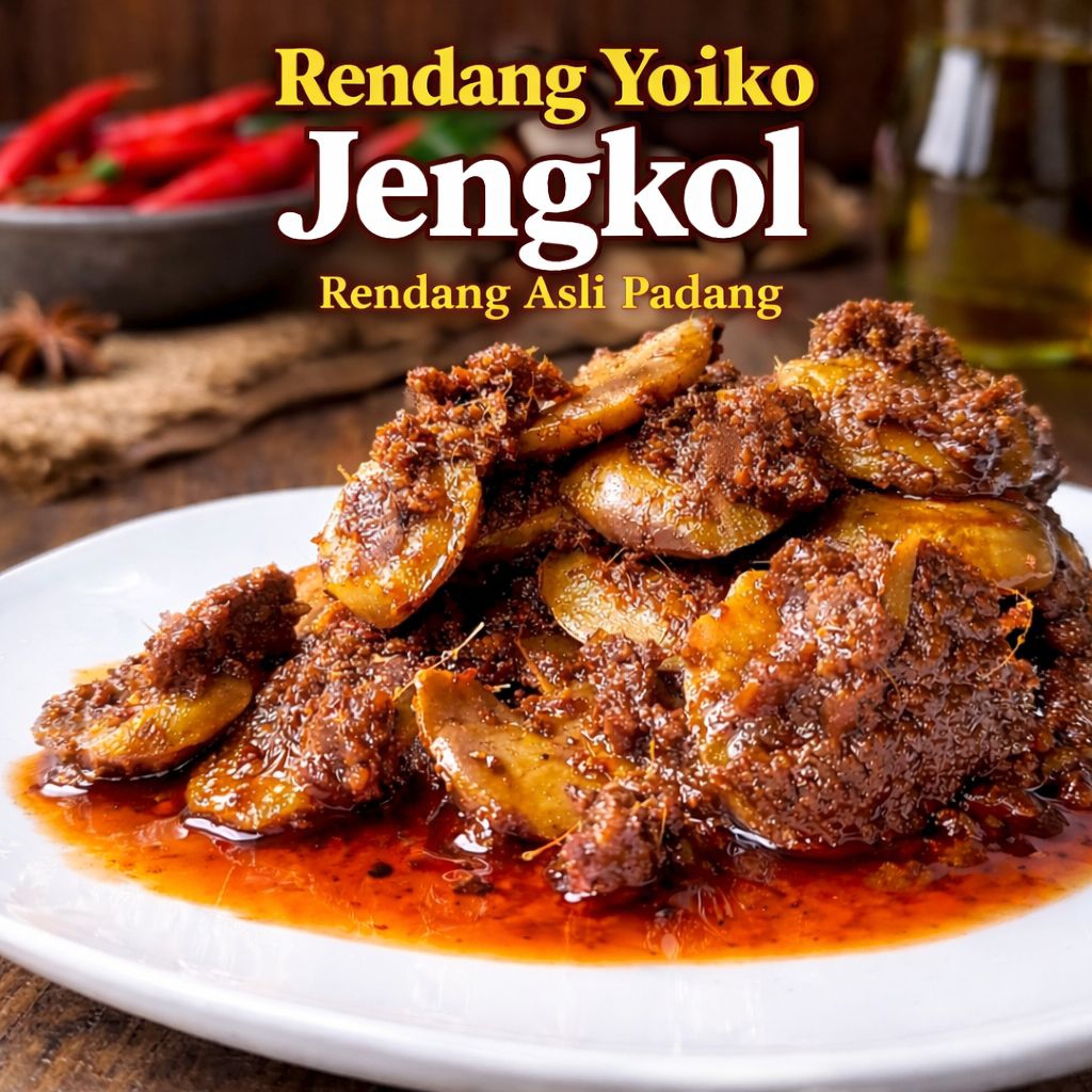 Rendang Yoiko Jengkol Asli Padang 250gr – Jengkol Tua Empuk, Bumbu Minang Pekat, Siap Saji, Tahan La