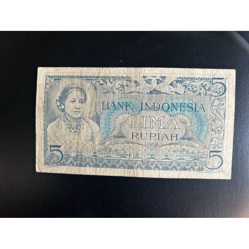 5 Rupiah seri budaya 1952 Kartini VF Marta Collectin 02 Koleksi unik