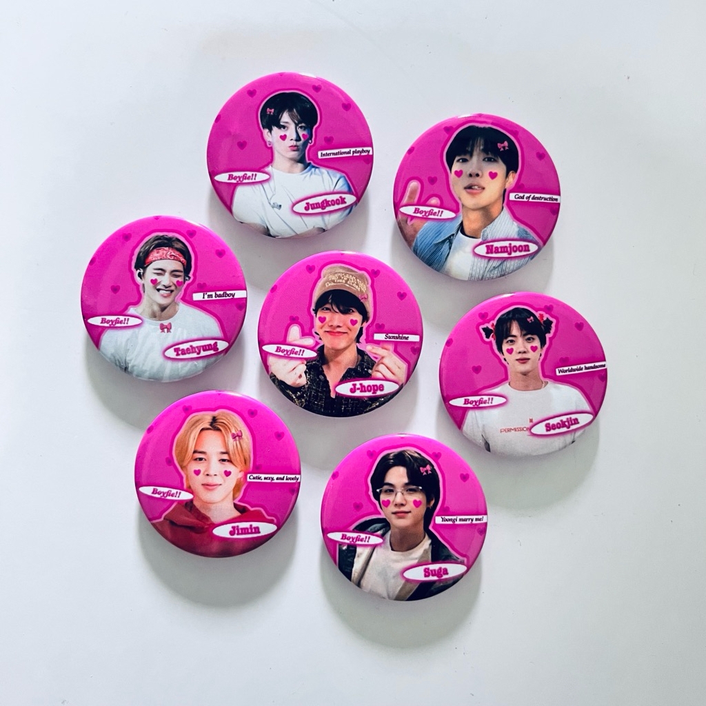 Boyfie Pin Button BTS Bros Kpop Pin Button Kpop