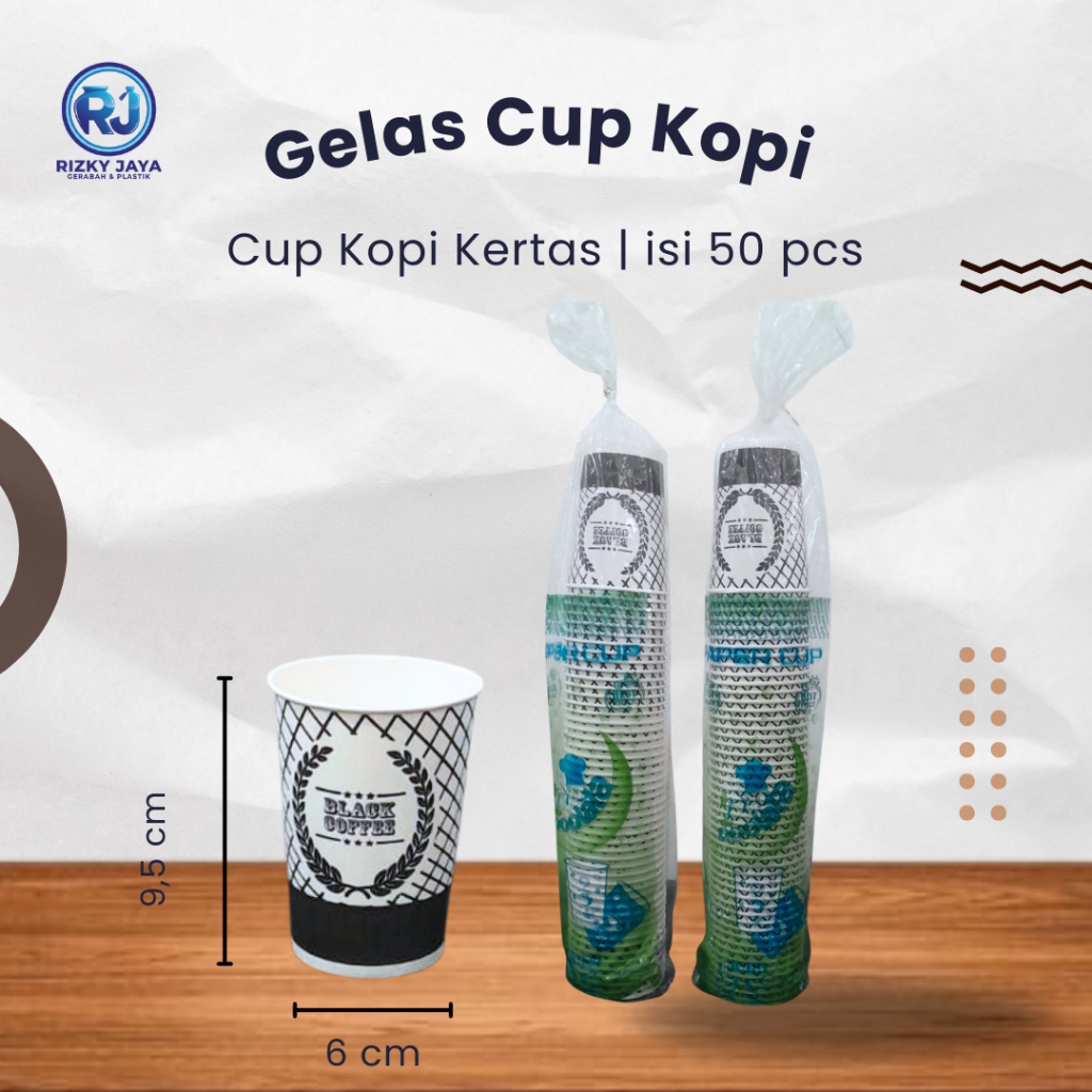 Gelas Kopi Teh Motif Tahan Panas 8 Oz / Hot Paper Cup Kraft Ivory