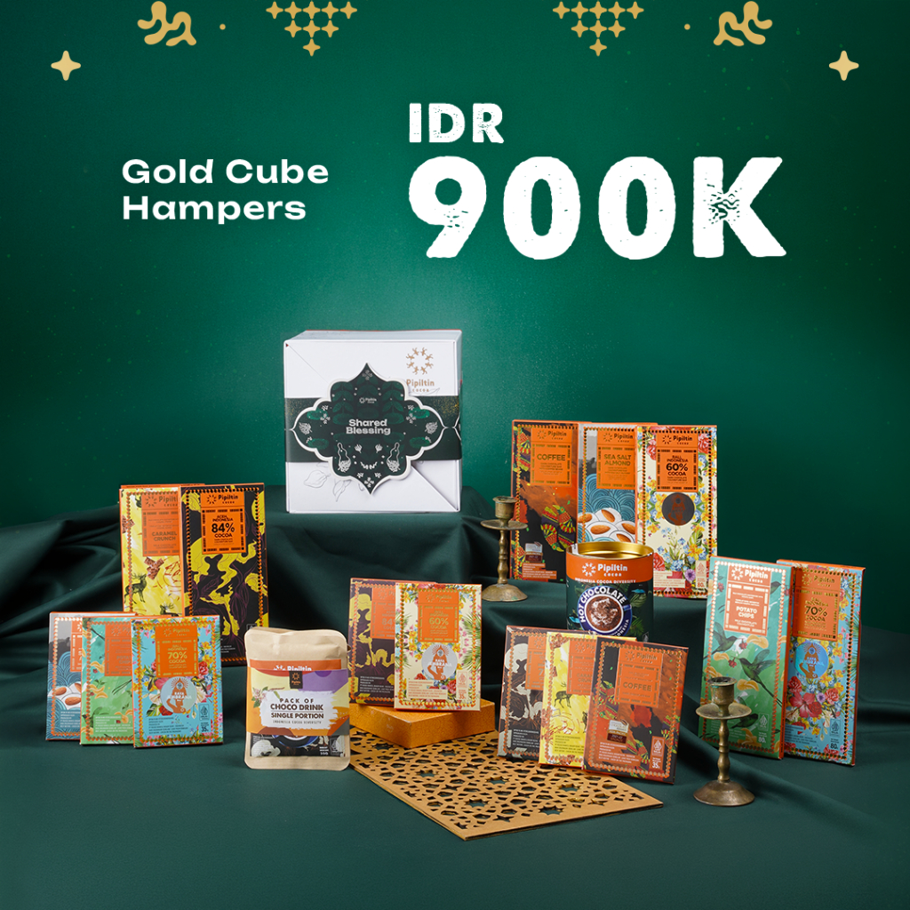 Pipiltin Cocoa Dark Coklat - Chocolate Gift Gold Cube Hampers