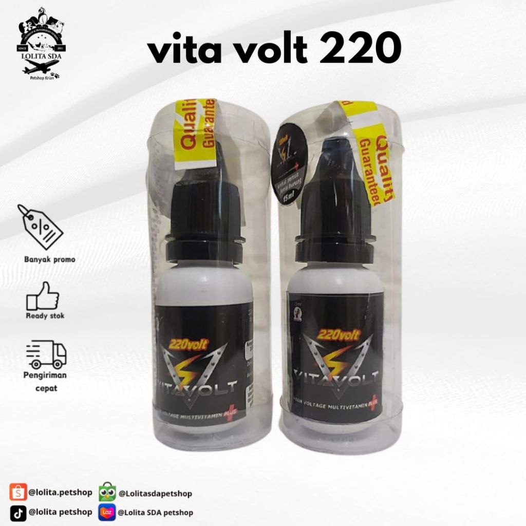 VITA VOLT VITAVOLT 220 VOLT VITAMIN BURUNG PLECI DLL 15ML 220VOLT