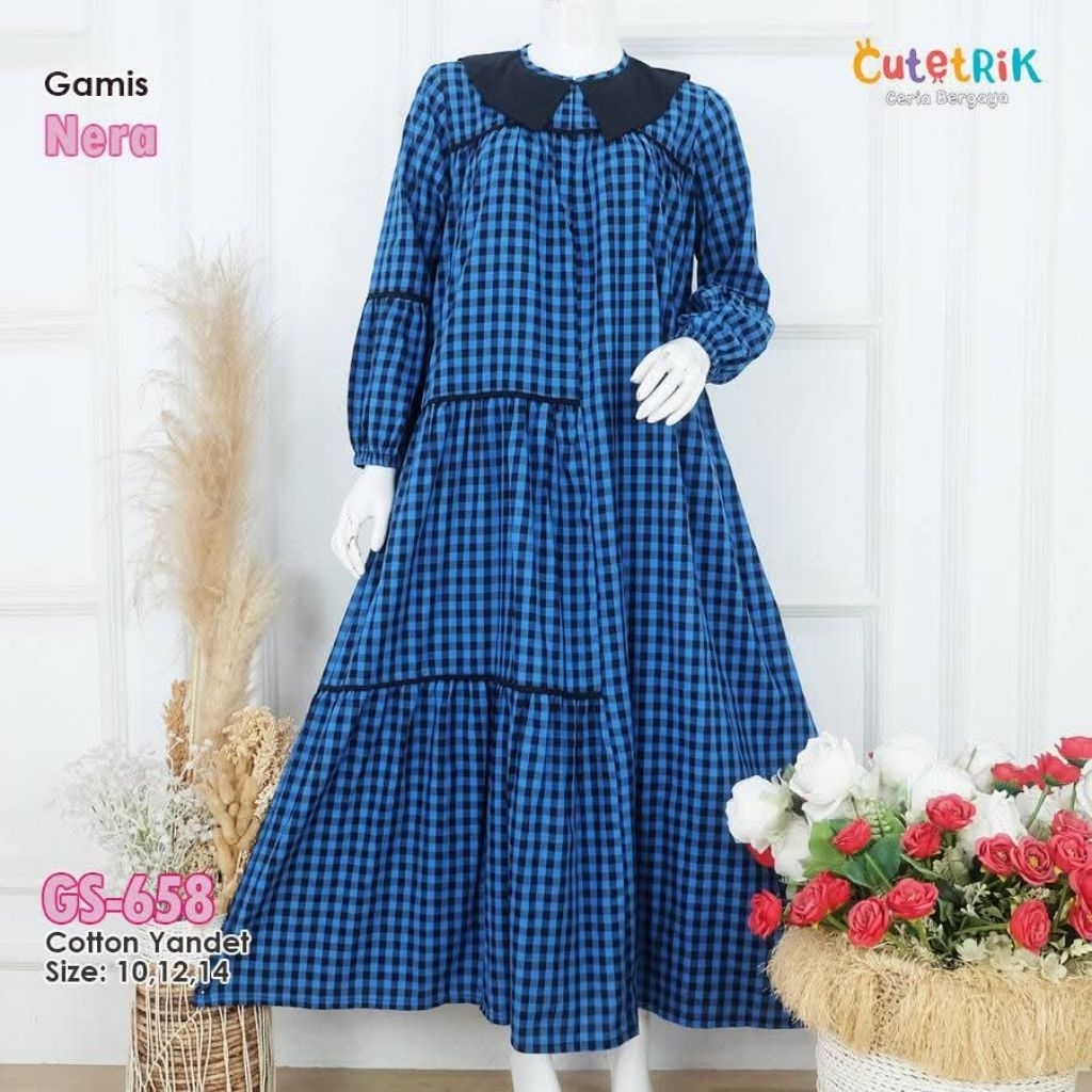 [2026 GAMIS CUTETRIK TERBARU] ORIGINAL GAMIS ANAK TANGGUNG MODEL NEERA BAHAN KATUN YANDET