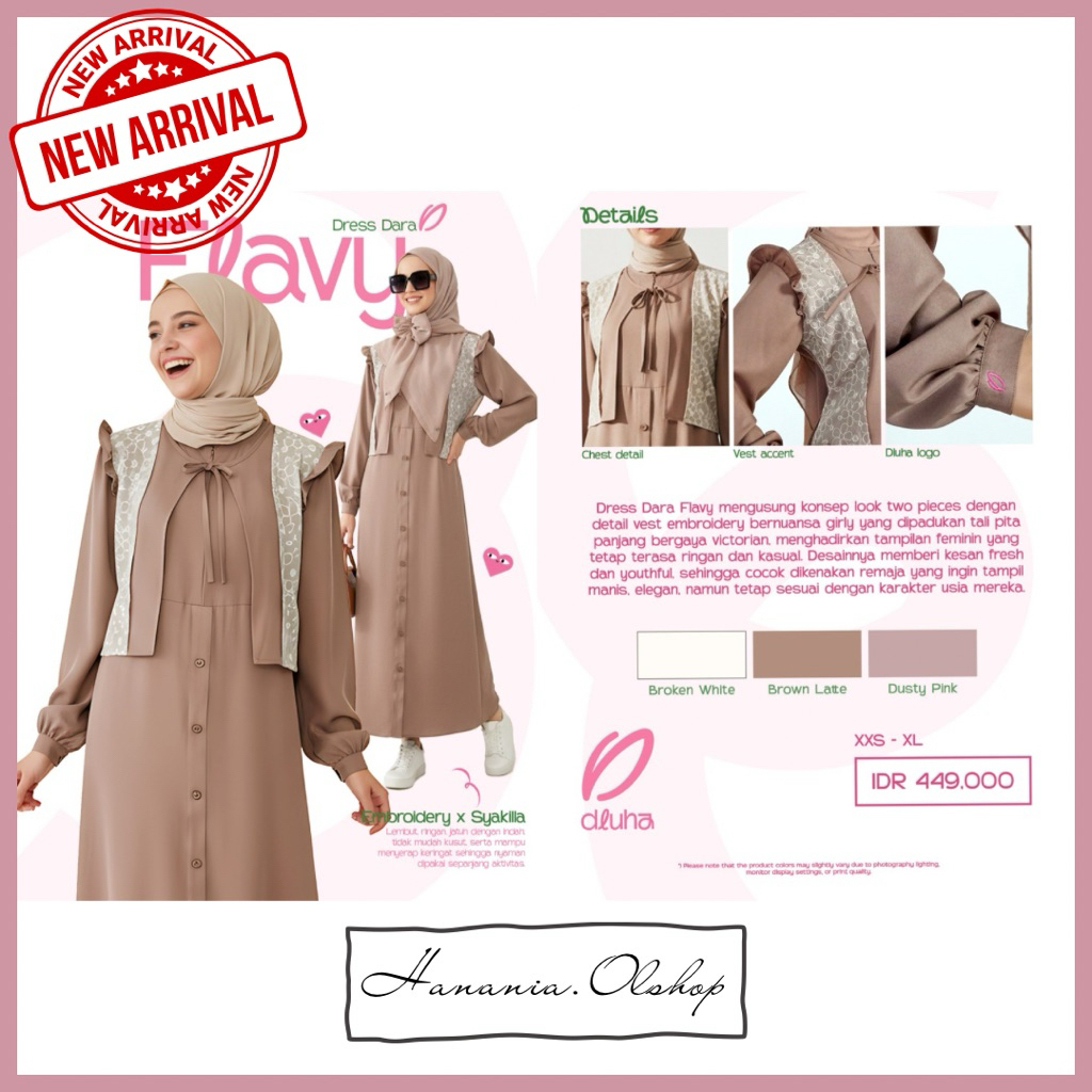 DISKON RABBANI - NEW ARRIVAL Dress Dara Flavy Rabbani | gamis remaja | dress remaja rabbani | gamis 