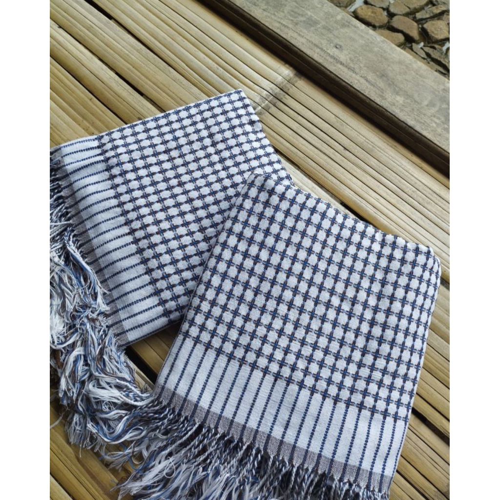 kain tenun baduy putih abu x hitam