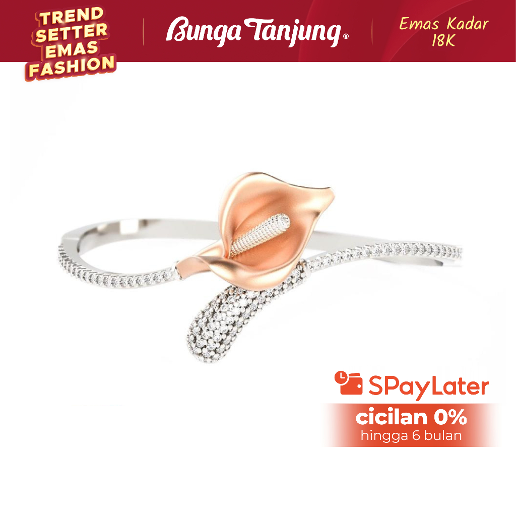GELANG CALLA LILY - SDW GOLD - EMAS 18K - BUNGA TANJUNG GOLD