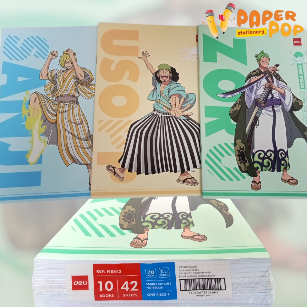 BUKU TULIS DELI BOXY ONE PIECE 42 LEMBAR